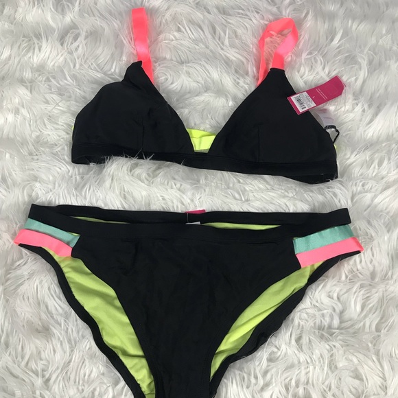 Xhilaration Other - Xhilaration Multicolored Neon Banded Strap Bikini
